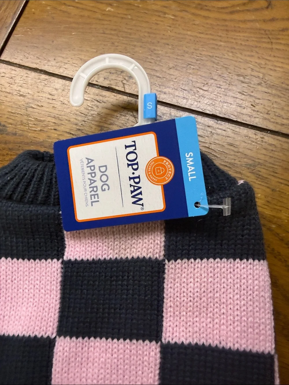 Top Paw Pink and Black Checkerboard Dog Sweater